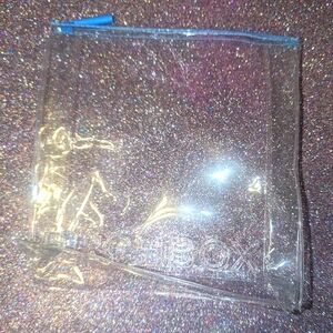 $5 Clear with Blue Zipper Cosmetics Case / Pouch Birchbox